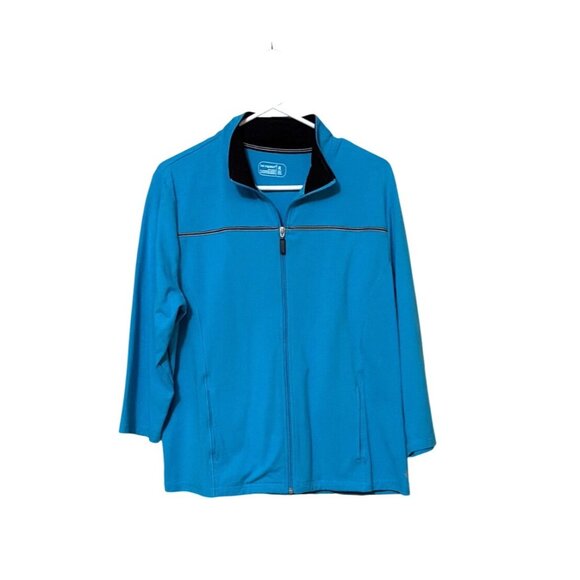 be inspired Tops - Be Inspired Womens Teal Zip-Up Jacket XL Cotton Blend Lightweight Activewear